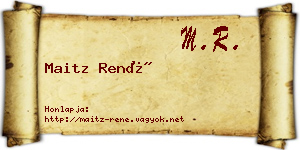 Maitz René névjegykártya